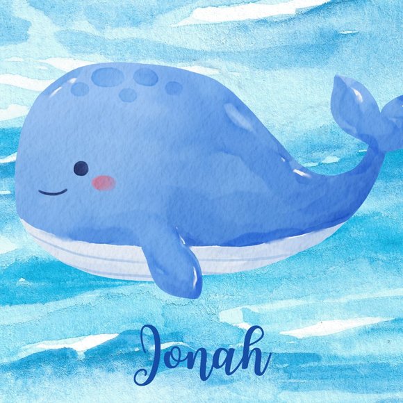 Custom Sea Animal Name Art For Baby and Children's Room 8x10 Canvas or Print - Picture 11 of 12